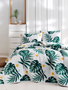 L'essentiel linge de maison Kapitone Monstera - Green